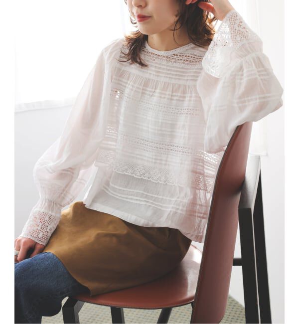 Spick and Span「ne Quittez pas / ヌキテパ 別注Pintuck & Lace Blouse*」|シャツ・ブラウス|