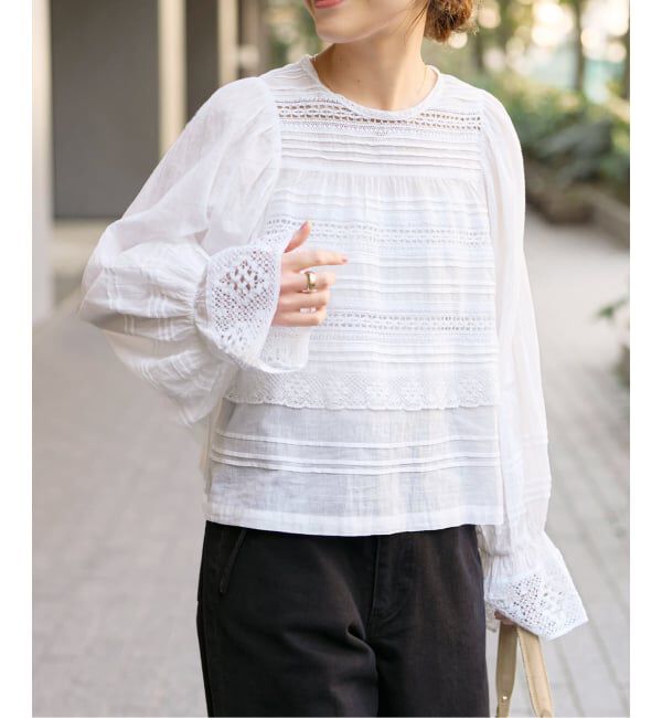 Spick and Span「ne Quittez pas / ヌキテパ 別注Pintuck & Lace Blouse*」|シャツ・ブラウス|
