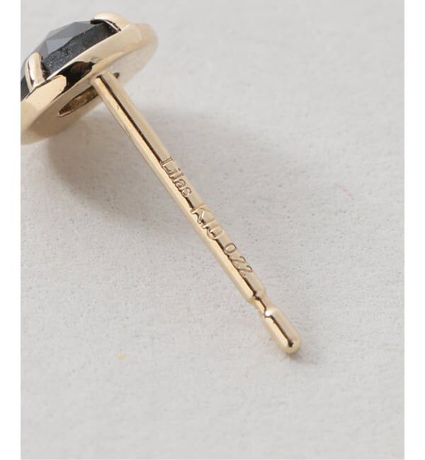 Lilas by Spick&Span「ブラックダイヤローズカットピアス K10（両耳）」|ピアス|