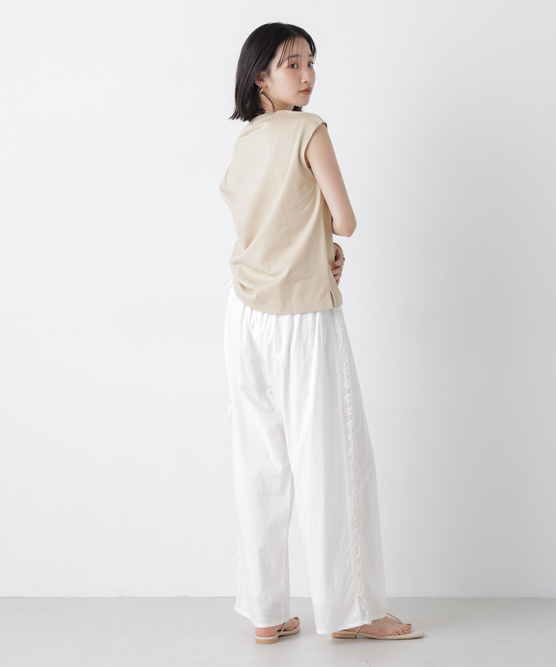 nano･universe「気化冷却機能 ノースリーブクルーネックトップス」|Tシャツ・カットソー|