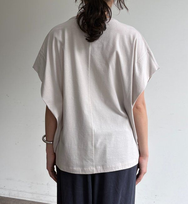  「袖タックフレンチメタリックロゴTEE」|Tシャツ・カットソー|
