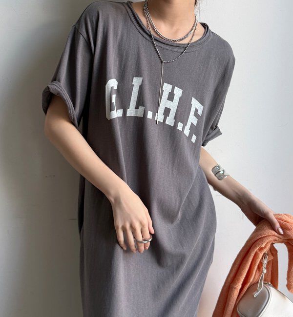  「【WEB限定】ロゴTEEワンピース」|ワンピース|グレー