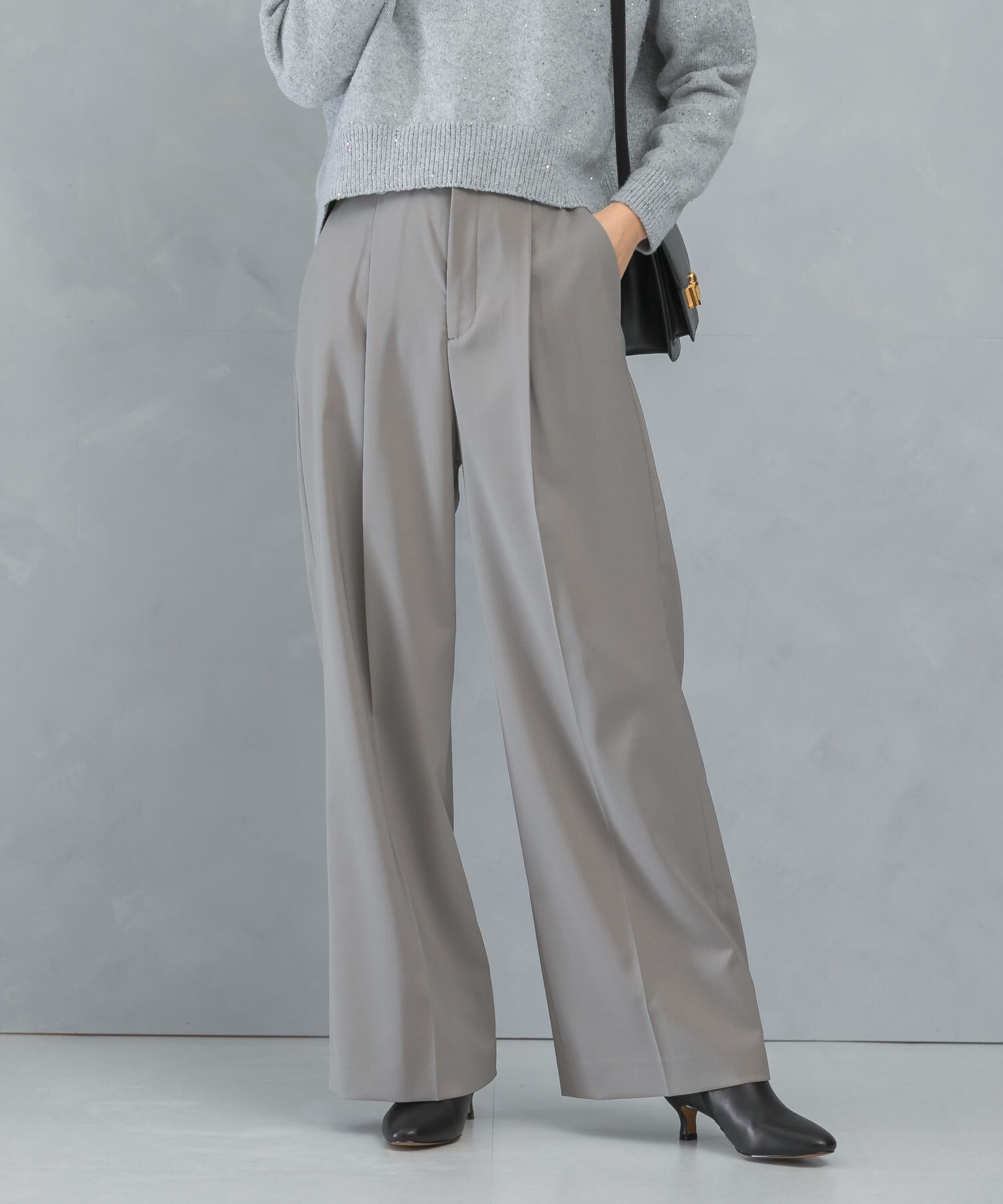URBAN RESEARCH ROSSO「ハイウエストワイドスラックス」|その他|グレー