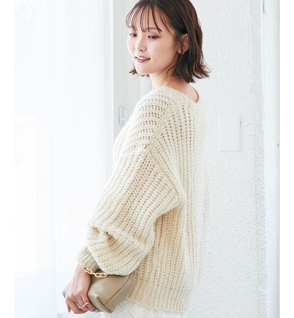  「《WEB限定アイテム》ヘアリーヤーンローゲージニット」|ニット・セーター|
