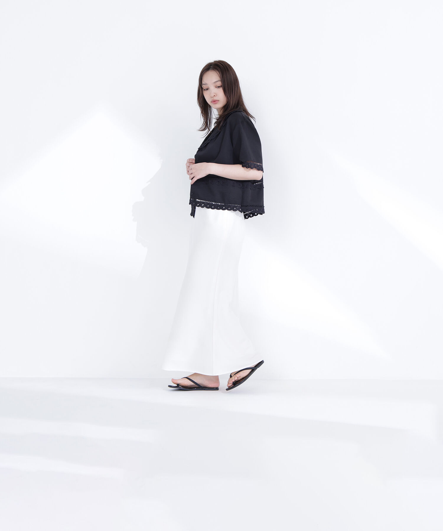  「レーストリンミングシャツ」|シャツ・ブラウス|