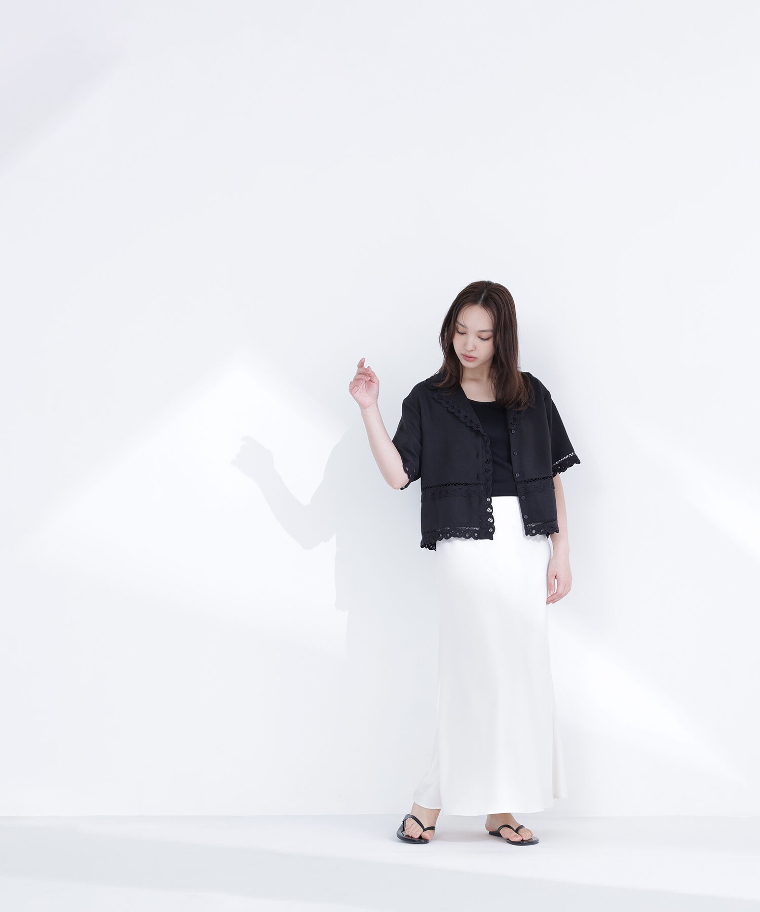  「レーストリンミングシャツ」|シャツ・ブラウス|