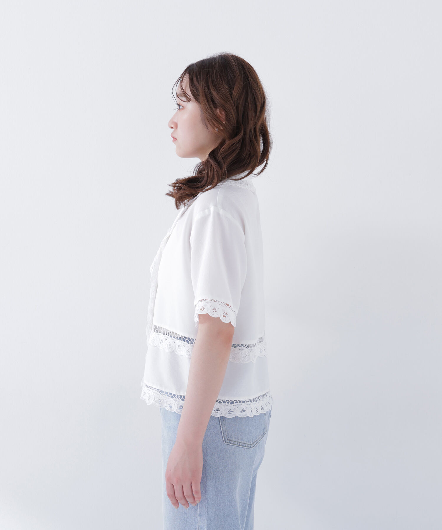  「レーストリンミングシャツ」|シャツ・ブラウス|