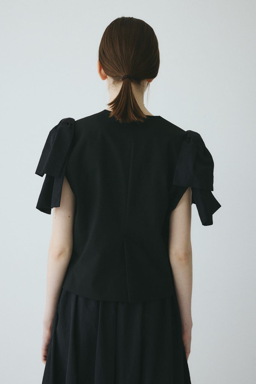 HeRIN.CYE「Ribbon shoulder vest」|ダウンベスト・ベスト|