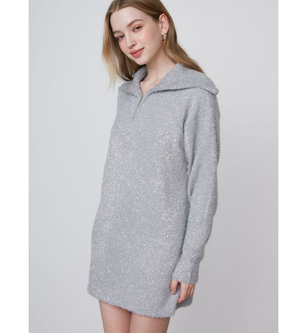 CALNAMUR「TWINKLE SHAGGY KNIT MINI OP/トゥインクルシャギーニットワンピース」|ワンピース|