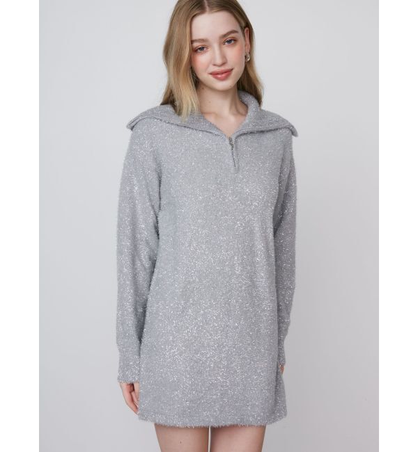 CALNAMUR「TWINKLE SHAGGY KNIT MINI OP/トゥインクルシャギーニットワンピース」|ワンピース|