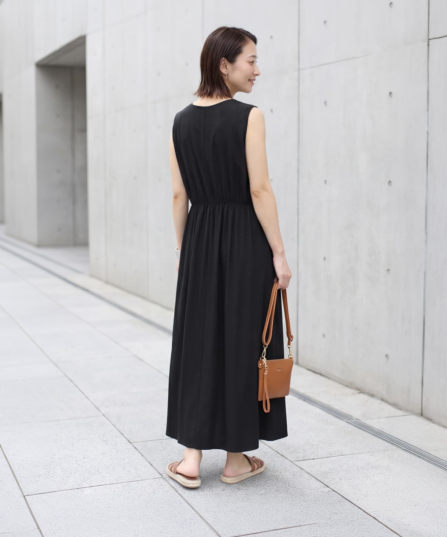 STYLE DELI「【selection】スルさら涼しいウエストギャザーワンピース」|ワンピース|