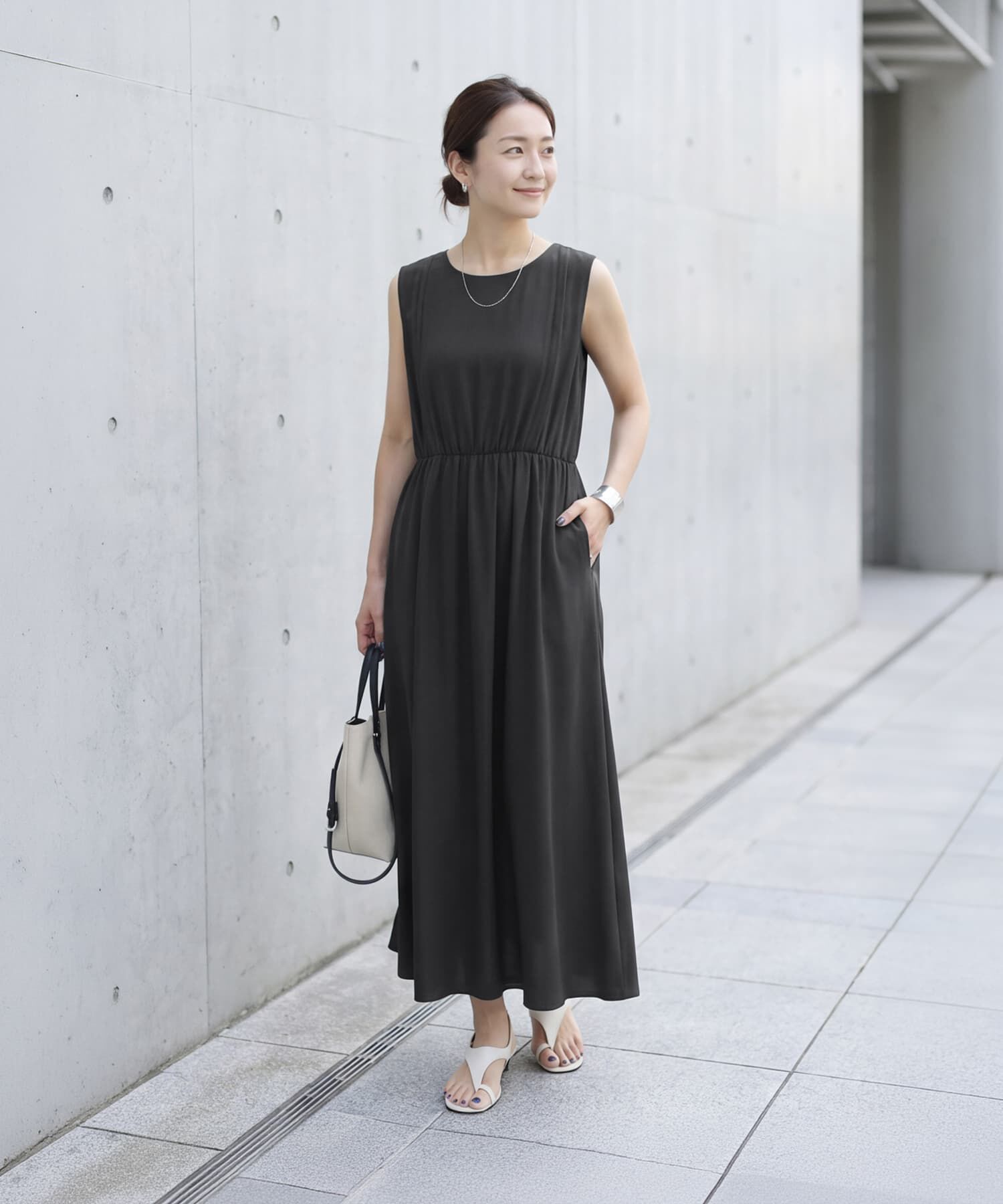 STYLE DELI「【selection】スルさら涼しいウエストギャザーワンピース」|ワンピース|