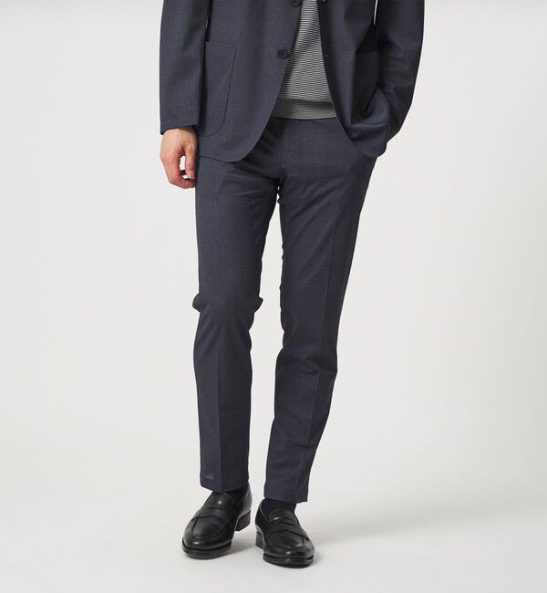 UNITED ARROWS「トリコット ソリッド ノープリーツ パンツ UA COZY ウォッシャブル ストレッチ 通気性」|スラックス|