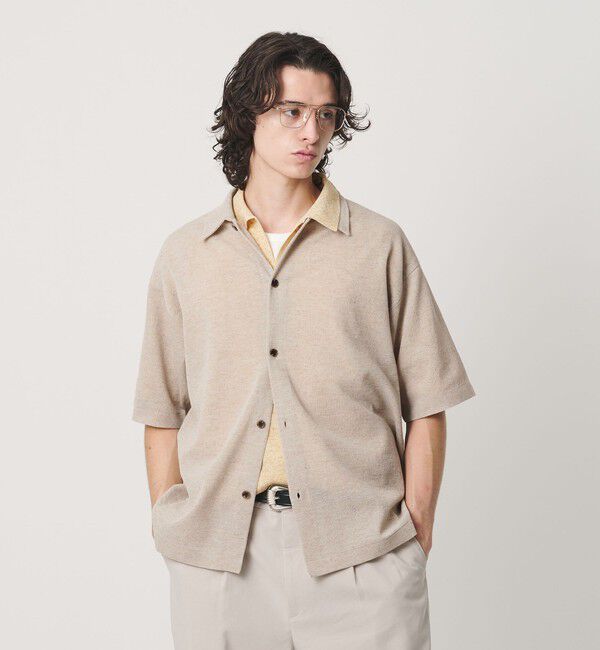 BEAUTY&YOUTH UNITED ARROWS「KNITEE リネンブレンド メリノ シャツ ウォッシャブル」|カーディガン|