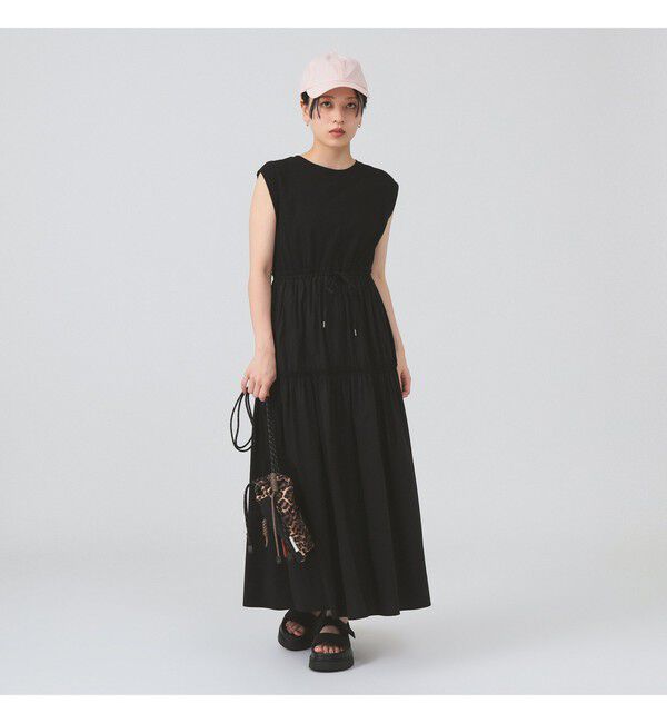 Ray BEAMS 「ティアード 切り替え フレンチ スリーブ ワンピース」|ワンピース|