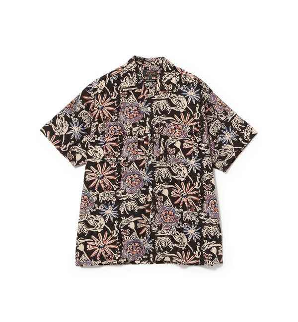BEAMS PLUS「Open Collar Block Print ②」|シャツ・ブラウス|