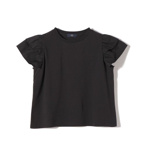 SHIPS Colors 「【WEB限定】SHIPS Colors:〈手洗い可能〉異素材 フリルスリーブ カットソー◇」|Tシャツ・カットソー|