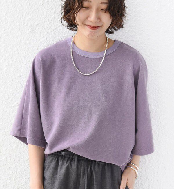 SHIPS for women「《予約》〈接触冷感 / UVカット〉マイクロ パイル ドルマン スリーブ プルオーバー」|Tシャツ・カットソー|ライトパープル