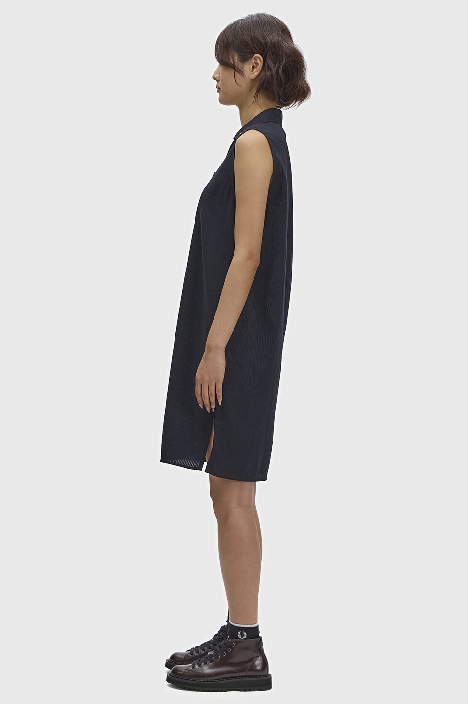 FRED PERRY 「Sheer Stripe Sleeveless Dress／シアーストライプノースリーブワンピース」|ワンピース|