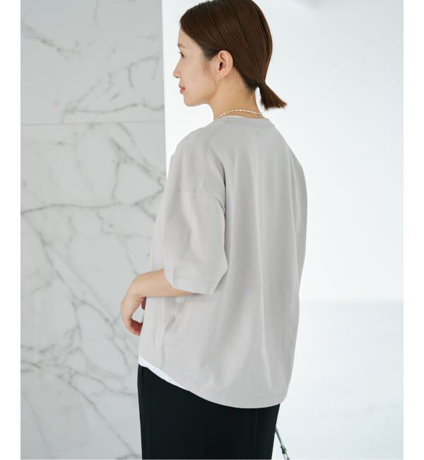 IENA「ウォッシャブルファインコットンニットTシャツ」|ニット・セーター|