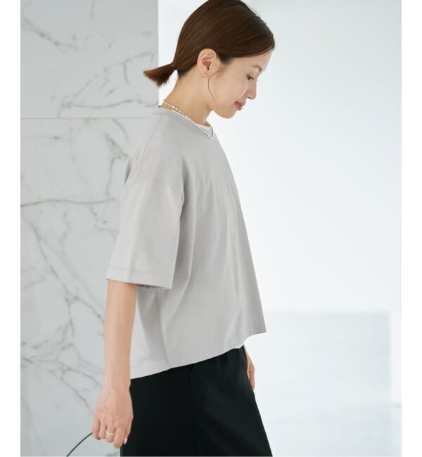 IENA「ウォッシャブルファインコットンニットTシャツ」|ニット・セーター|