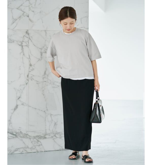 IENA「ウォッシャブルファインコットンニットTシャツ」|ニット・セーター|