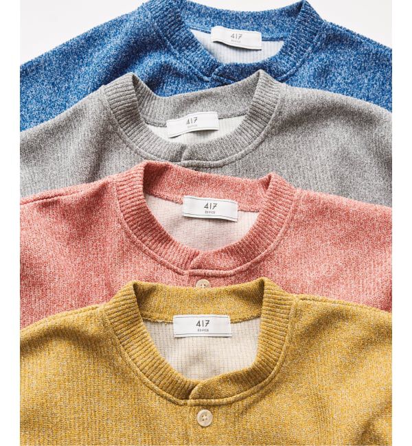 417 EDIFICE「スラブワッフル ヘンリーネックTシャツ」|Tシャツ・カットソー|