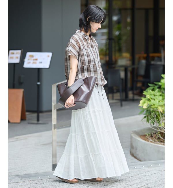JOURNAL STANDARD「《予約》コットンシルクチェックドロスト シャツ」|シャツ・ブラウス|