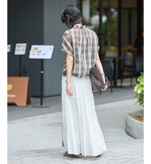 JOURNAL STANDARD「《予約》コットンシルクチェックドロスト シャツ」|シャツ・ブラウス|