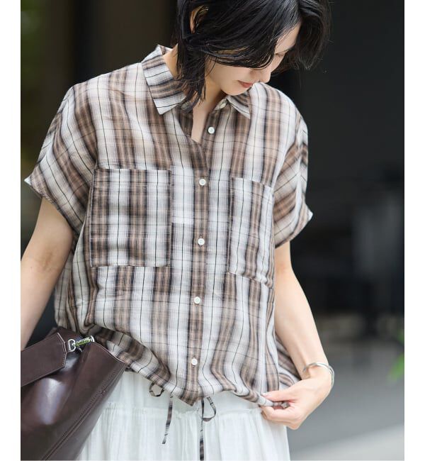 JOURNAL STANDARD「《予約》コットンシルクチェックドロスト シャツ」|シャツ・ブラウス|