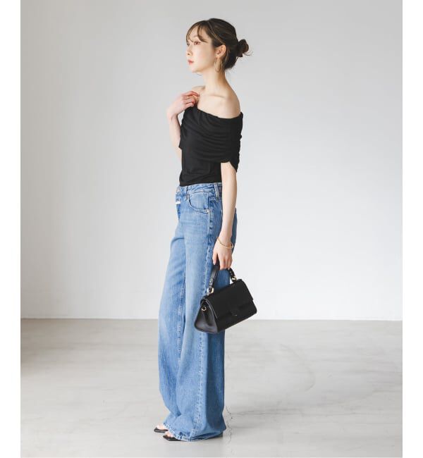 NOBLE「determ/デターム Collagen Gathered Off- Shoulder」|Tシャツ・カットソー|