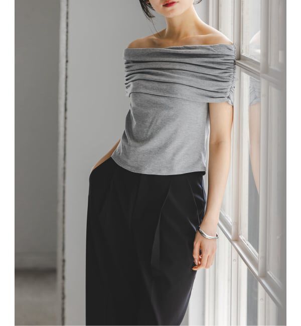 NOBLE「determ/デターム Collagen Gathered Off- Shoulder」|Tシャツ・カットソー|