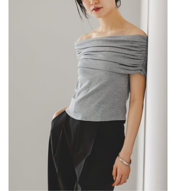 NOBLE「determ/デターム Collagen Gathered Off- Shoulder」|Tシャツ・カットソー|