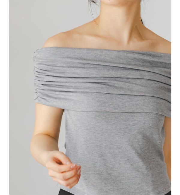 NOBLE「determ/デターム Collagen Gathered Off- Shoulder」|Tシャツ・カットソー|