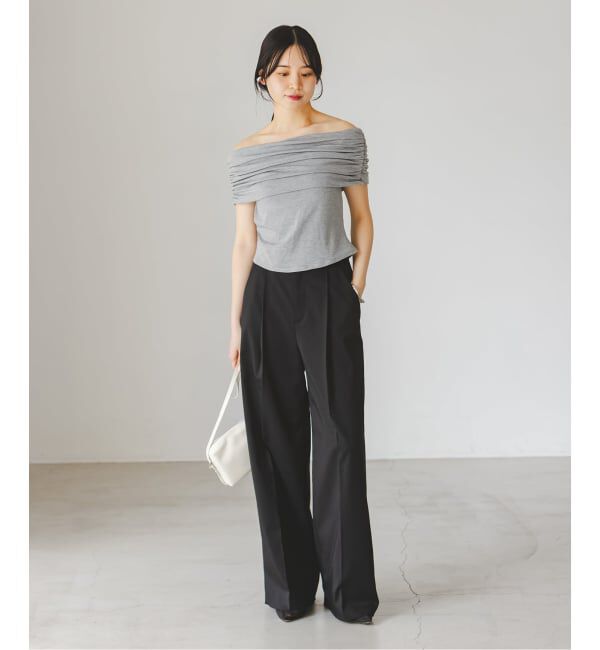 NOBLE「determ/デターム Collagen Gathered Off- Shoulder」|Tシャツ・カットソー|