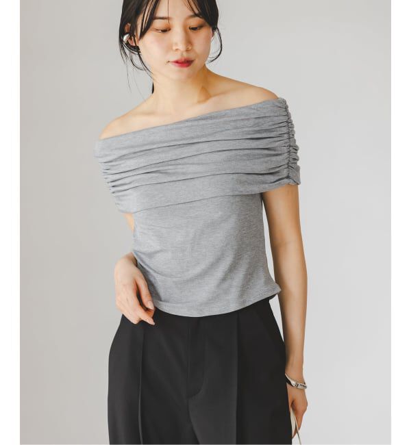 NOBLE「determ/デターム Collagen Gathered Off- Shoulder」|Tシャツ・カットソー|