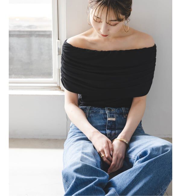 NOBLE「determ/デターム Collagen Gathered Off- Shoulder」|Tシャツ・カットソー|