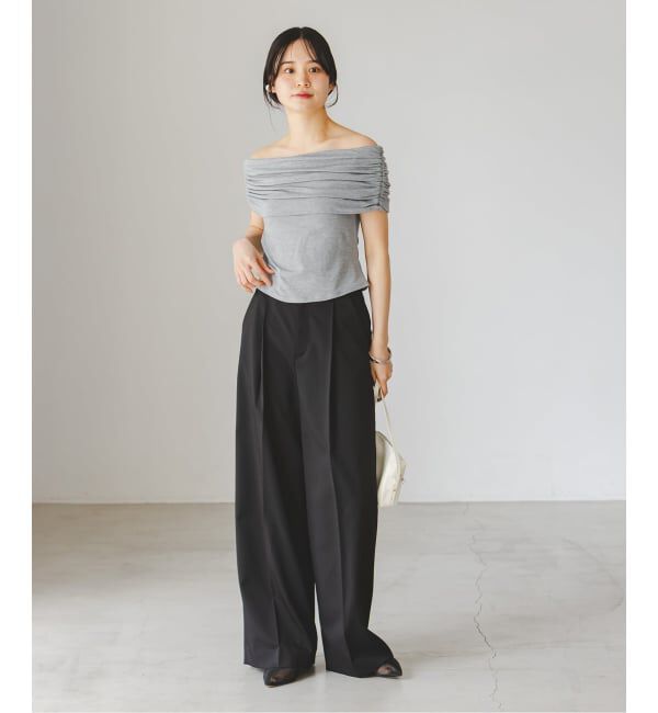 NOBLE「determ/デターム Collagen Gathered Off- Shoulder」|Tシャツ・カットソー|