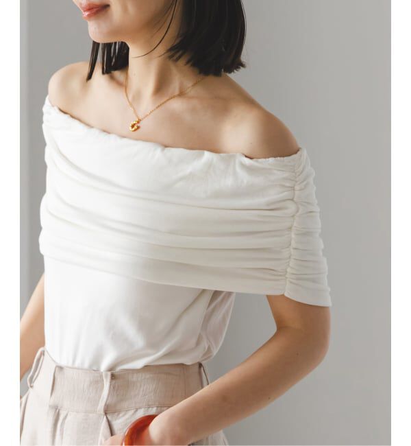 NOBLE「determ/デターム Collagen Gathered Off- Shoulder」|Tシャツ・カットソー|