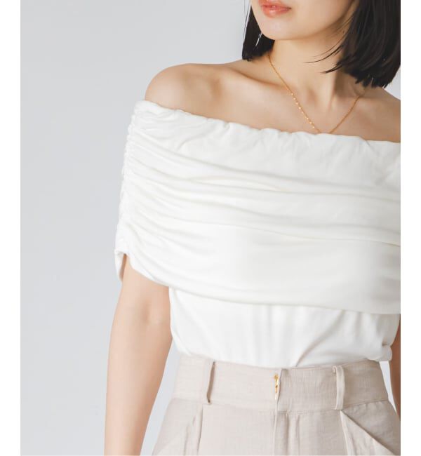 NOBLE「determ/デターム Collagen Gathered Off- Shoulder」|Tシャツ・カットソー|