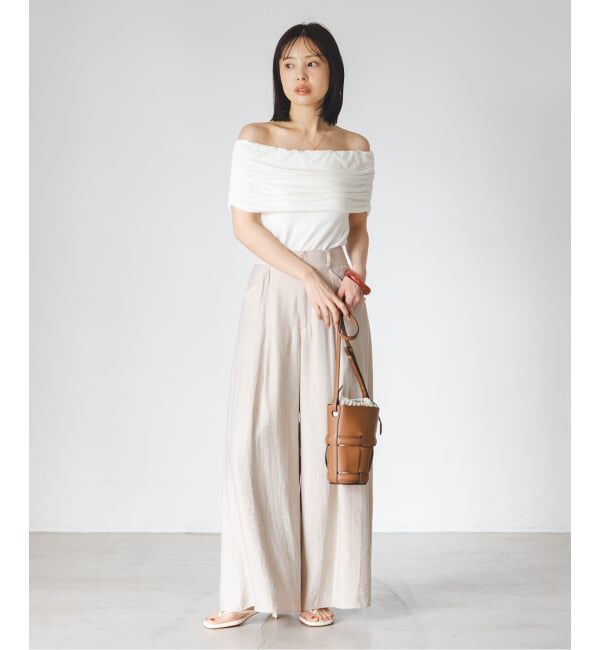 NOBLE「determ/デターム Collagen Gathered Off- Shoulder」|Tシャツ・カットソー|