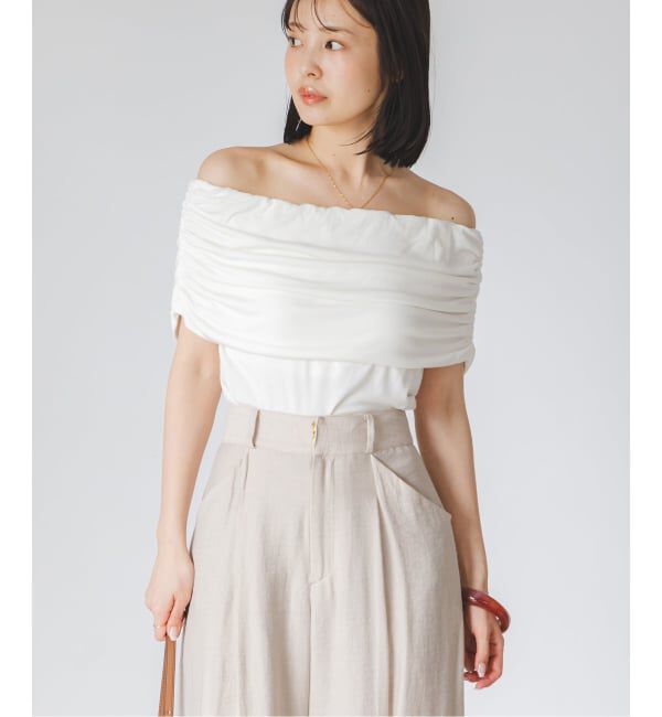NOBLE「determ/デターム Collagen Gathered Off- Shoulder」|Tシャツ・カットソー|