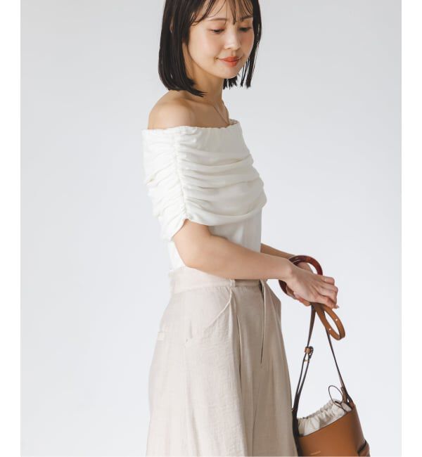 NOBLE「determ/デターム Collagen Gathered Off- Shoulder」|Tシャツ・カットソー|