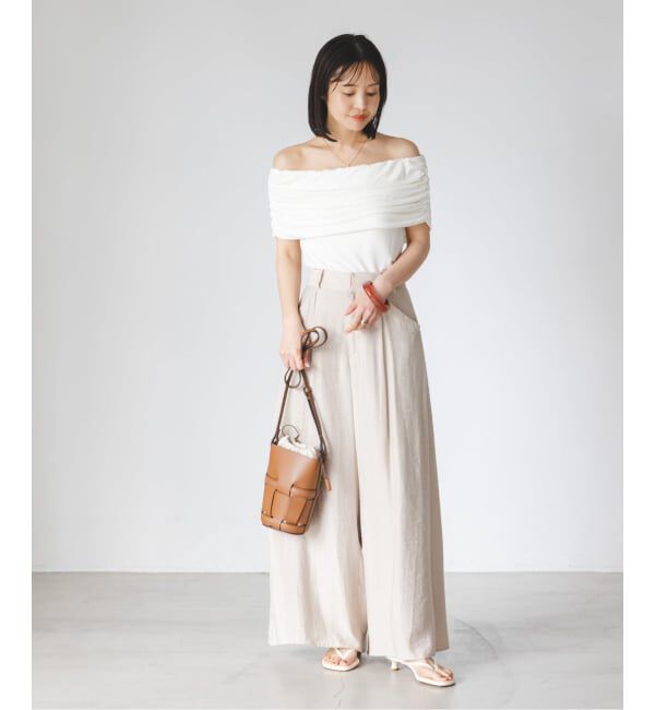NOBLE「determ/デターム Collagen Gathered Off- Shoulder」|Tシャツ・カットソー|