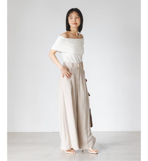NOBLE「determ/デターム Collagen Gathered Off- Shoulder」|Tシャツ・カットソー|