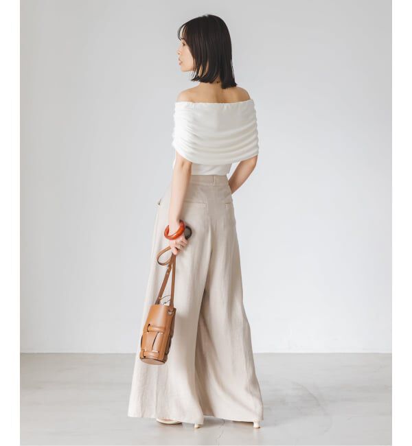 NOBLE「determ/デターム Collagen Gathered Off- Shoulder」|Tシャツ・カットソー|
