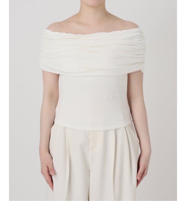 NOBLE「determ/デターム Collagen Gathered Off- Shoulder」|Tシャツ・カットソー|