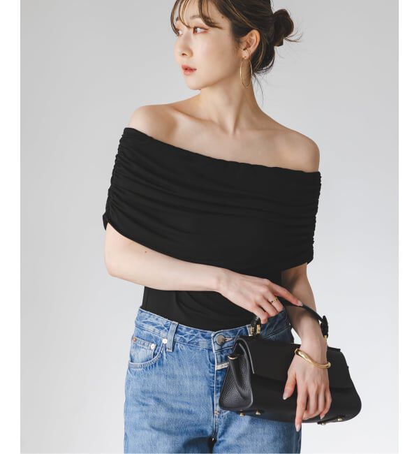 NOBLE「determ/デターム Collagen Gathered Off- Shoulder」|Tシャツ・カットソー|