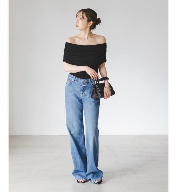 NOBLE「determ/デターム Collagen Gathered Off- Shoulder」|Tシャツ・カットソー|