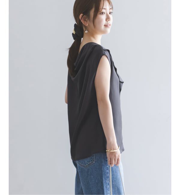 NOBLE「《WEB&一部店限定追加》【洗える】ドレープサテン2WAYブラウス」|シャツ・ブラウス|